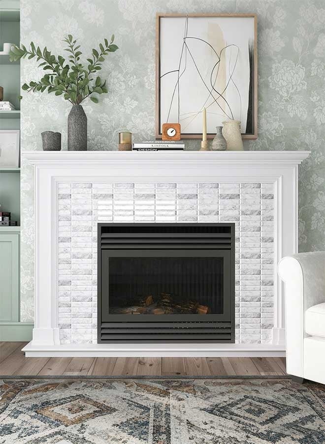 رَوَائِد بلاط خلفية للمطبخ قابل للتقشير واللصق، 5 صفائح ثلاثية الأبعاد ذاتية اللصق، بلاط لاصق للجدران في المطبخ والحمام، مقاس 23 × 29 سم - Image 4