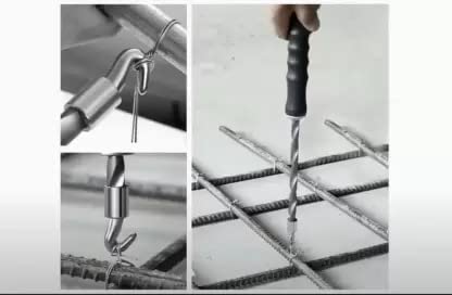 kesig Wire Twister Automatic Tie Wire Twister Tool Soft Handle Reduce Hand Fatigue 300mm Straight Hook Wire Retractable Effort Saving for Home for Construction Site - Image 3