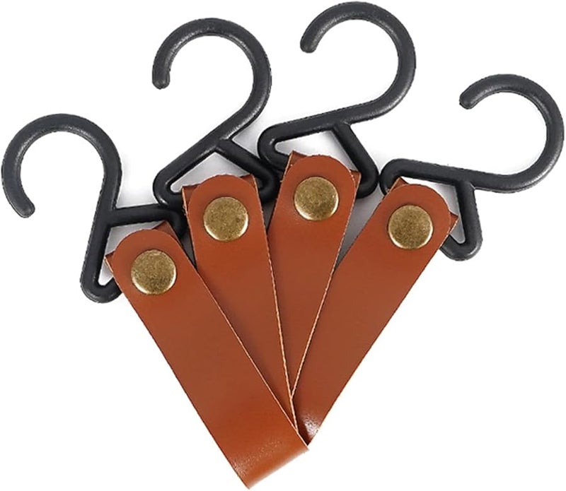 4 قطع من خطافات الجلود الخارجية من نوع S المضادة للسقوط، معلق لا يتطلب الحفر للملابس في التخييم - Image 4