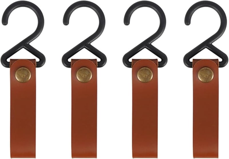 4 قطع من خطافات الجلود الخارجية من نوع S المضادة للسقوط، معلق لا يتطلب الحفر للملابس في التخييم - Image 1