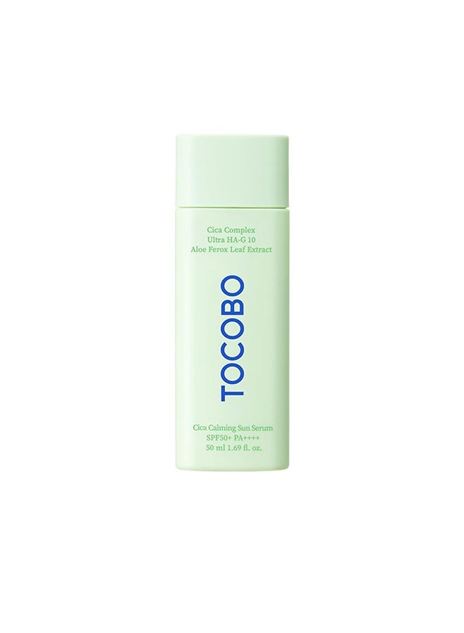 Tocobo Cica Calming Sun Serum SPF50+ ，Fermented Cica Complex, Cooling Sun Serum, Reduces Skin Temperature, Quick Soothing, Lightweight and Moisturizing Sun Serum-50ml - Image 1