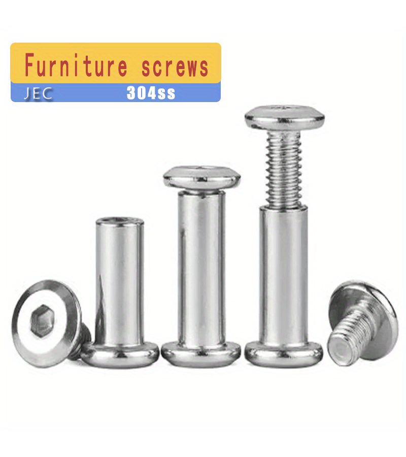 Stainless Steel M8 Hex Furniture Nuts 10 Pcs 30mm Screw Rivet Connector Insert Joint Sleeve - Image 5
