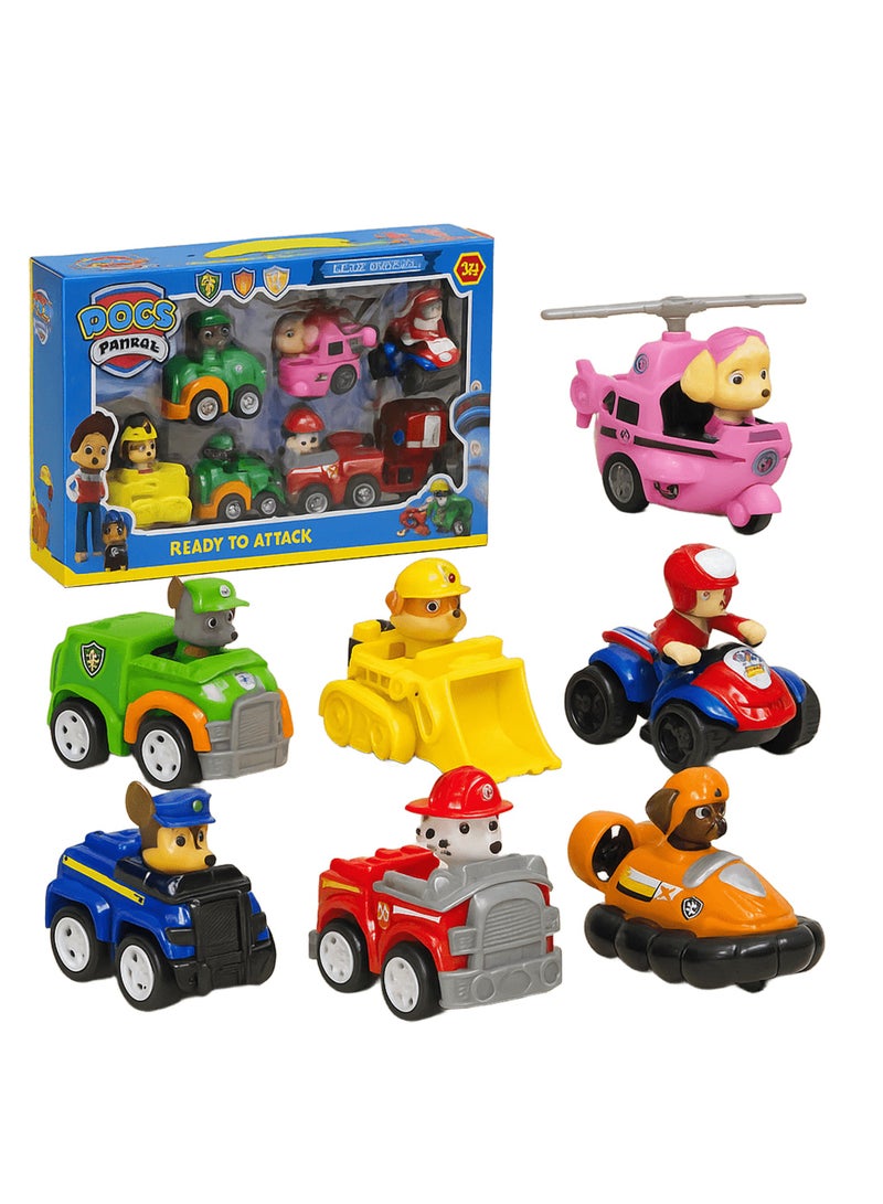ريزوس مجموعة ألعاب باو باترول الجديدة الكاملة 7 قطع - مجسمات شخصيات كلاب كرتونية للأطفال، ألعاب تعليمية لفريق الإنقاذ قابلة للتجميع للأولاد والبنات، مجموعة هدايا تحتوي على شخصيات مصغرة - مجموعة ألعاب ممتعة لتنمية الخيال - Image 1
