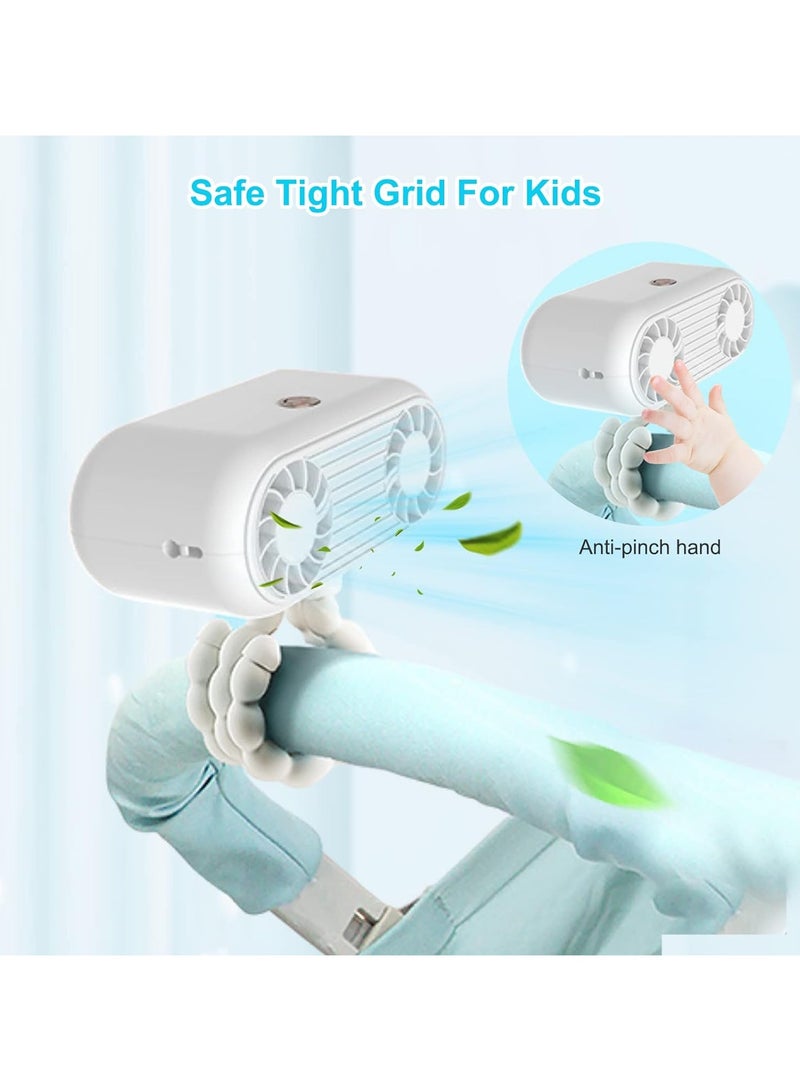 NIBEMINENT Stroller Fan for Baby, Flexible Tripod Fan 3 Speed 3000mAh Quiet & Rechargeable Portable Stroller Fan, 360° Rotatable Ideal for Traveling, Hiking, Camping  - Image 4
