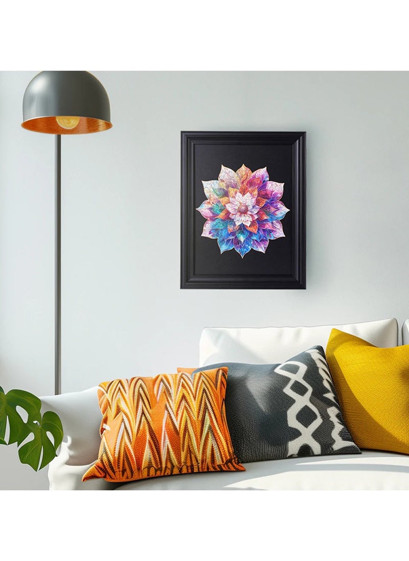 Robotime Rowood Mystic Mandala Flower Wooden Jigsaw Puzzle Premium Building Kits for Adults & Teens - Decorative Home Décor, Ramadan & Holiday Gift (Eid and Birthday) for Puzzle Enthusiasts, Stress Relief STEM Project  - Image 2
