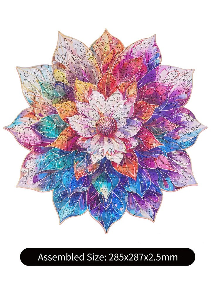 Robotime Rowood Mystic Mandala Flower Wooden Jigsaw Puzzle Premium Building Kits for Adults & Teens - Decorative Home Décor, Ramadan & Holiday Gift (Eid and Birthday) for Puzzle Enthusiasts, Stress Relief STEM Project  - Image 1
