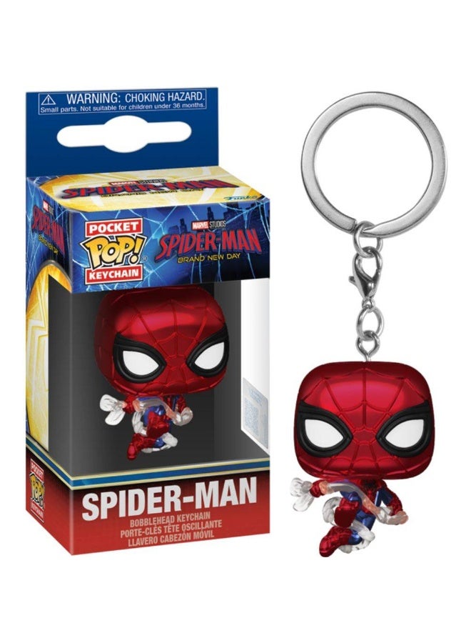 Funko Pocket POP! Marvel Spider-Man Brand New Day Spider-Man Vinyl Bobblehead Keychain (10.2 cm) - Image 2