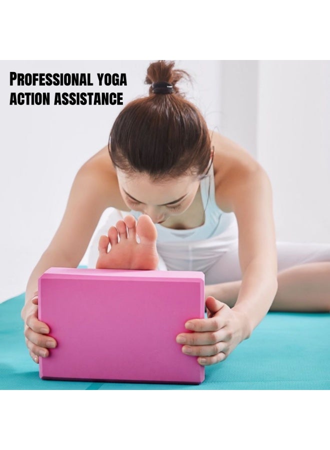 NOVOLAN Yoga Block 4-Piece Set for Fitness & Pilates, Includes 2 EVA Foam Yoga Blocks, 1 Resistance Band, and 1 Stretch Strap, for Enhancing Flexibility & Balance, Ideal for Stretching & Holding Poses - Image 3