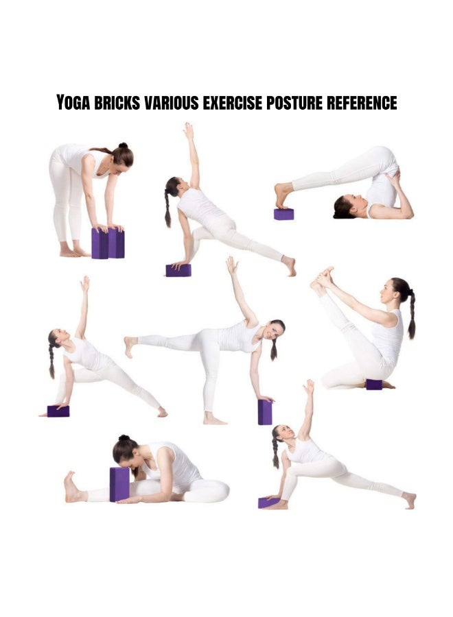 NOVOLAN Yoga Block 4-Piece Set for Fitness & Pilates, Includes 2 EVA Foam Yoga Blocks, 1 Resistance Band, and 1 Stretch Strap, for Enhancing Flexibility & Balance, Ideal for Stretching & Holding Poses - Image 4