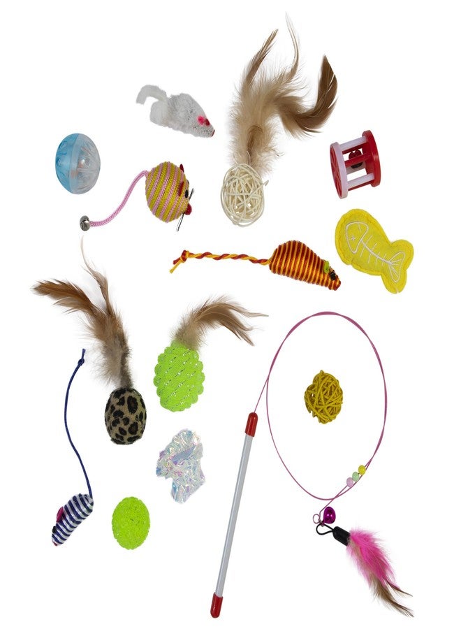 بت زون مجموعة ألعاب بيت زون التفاعلية المتعددة للقطط، مجموعة من 15 قطعة، لتنمية غريزة الصيد - Image 1