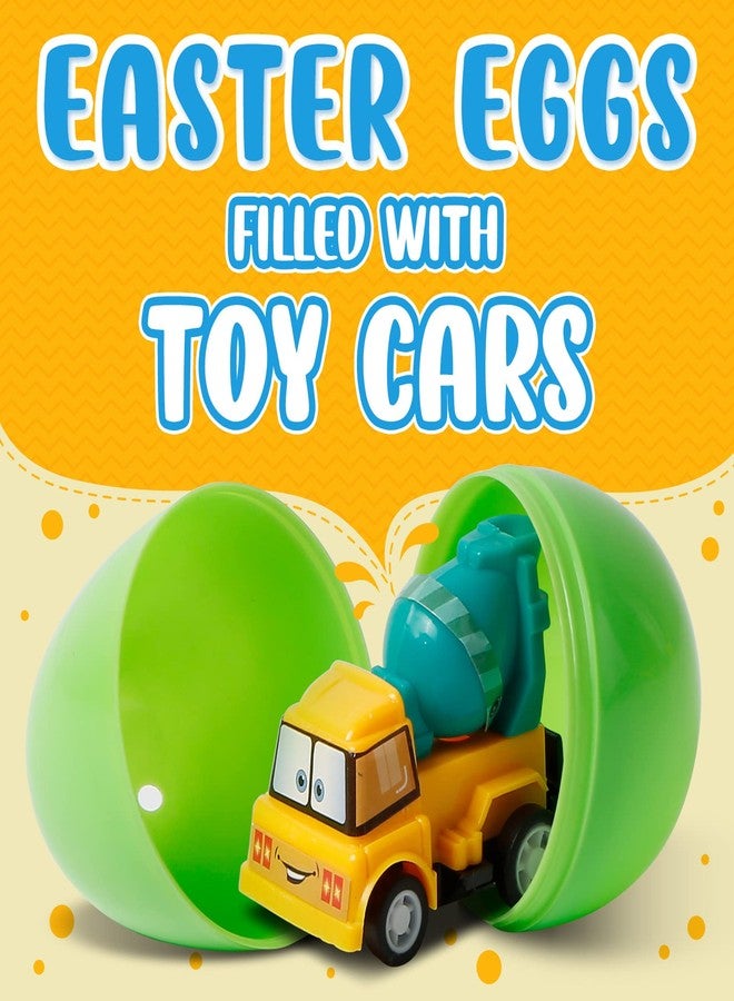 ZenBombs Easter Eggs with Cars Inside - 12 PCS Prefilled Easter Eggs with Pull-Back Toy Cars - Kids Easter Basket Stuffers & Party Favor Toys for Boys and Girls Over Age 3 Years Old - Image 4