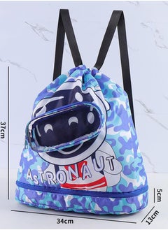 CityRiya-Long Children's Swimming Backpack Kids Swimming Bag Beach Swimming Backpack Kids Dry Wet Swim Backpack for Swimmers Children's Sports Storage Bag Pool Bag for Kids Gym Sports Beach Gear Bag  - Image 3
