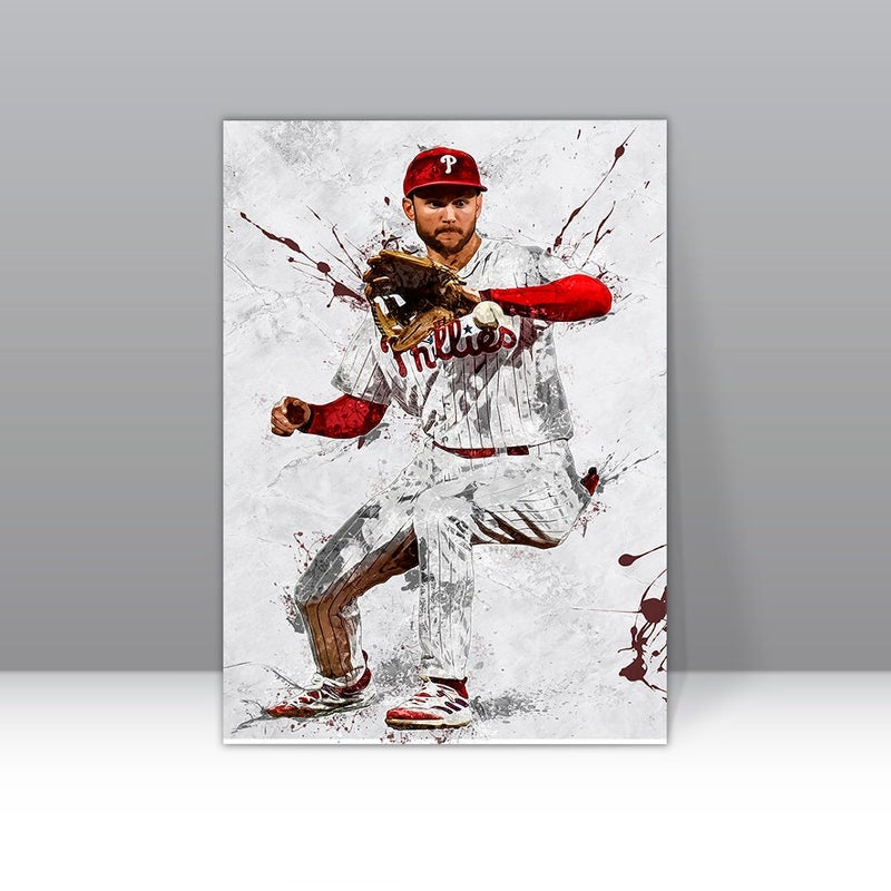 TNESSENTIAL Trea Turner Poster Philadelphia Phillies Framed Canvas Print Baseball Wall Art Print MLB Artwork Home Decor E61 Birthday Gift - Image 1