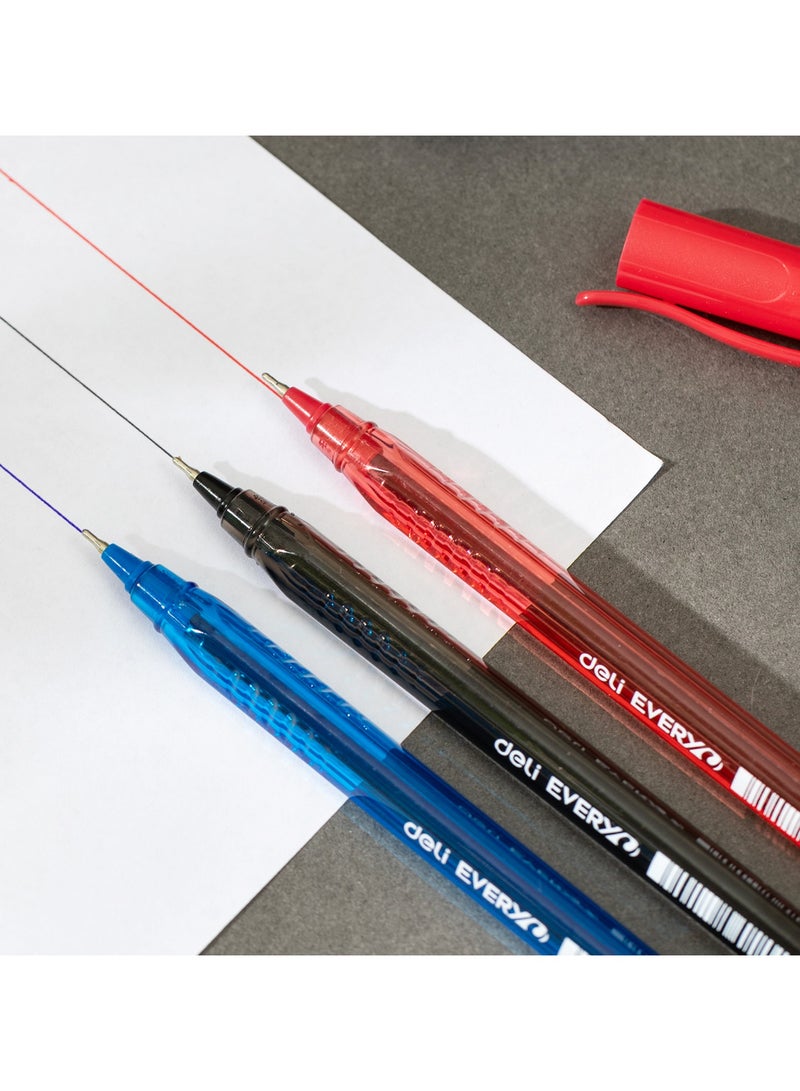 Deli EQ9-RD Ball Point Pen - 50pcs - ideal for office & school use - Image 4
