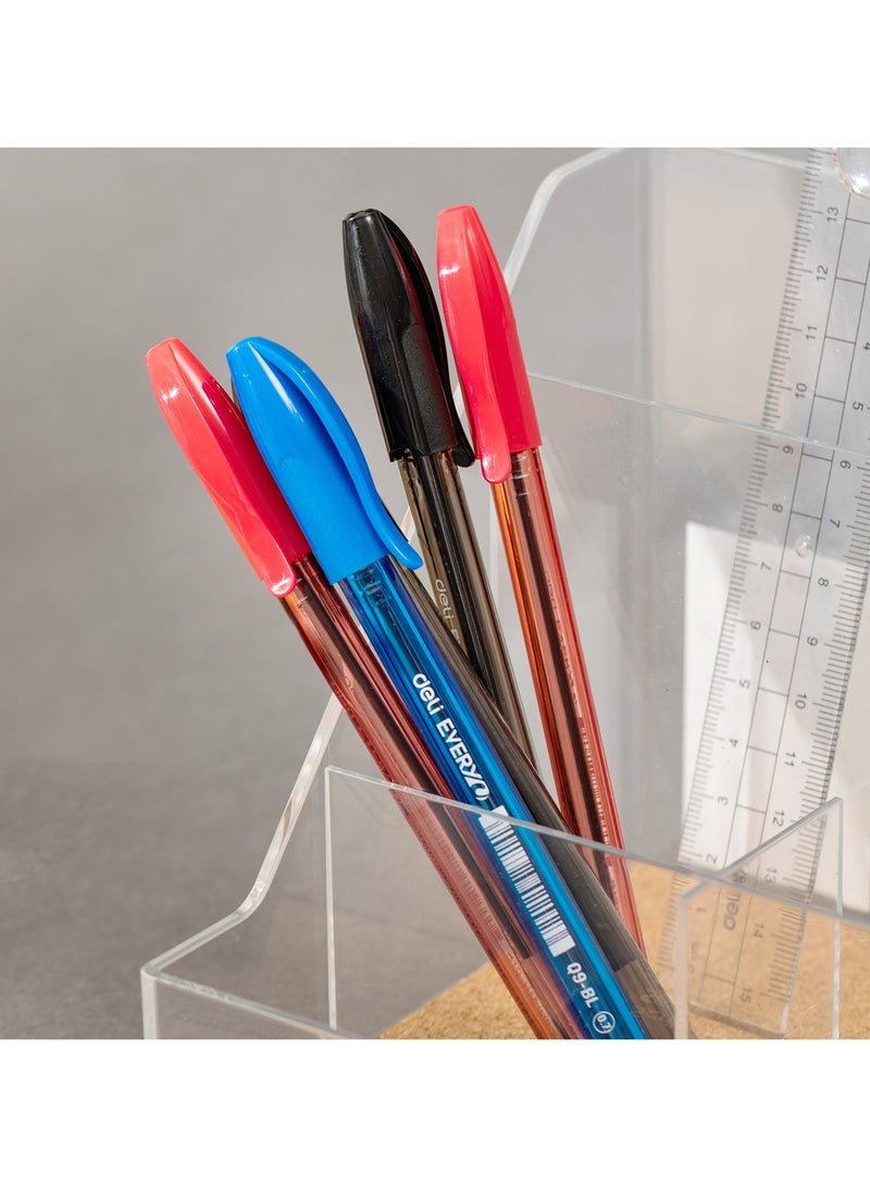 Deli EQ9-RD Ball Point Pen - 50pcs - ideal for office & school use - Image 2