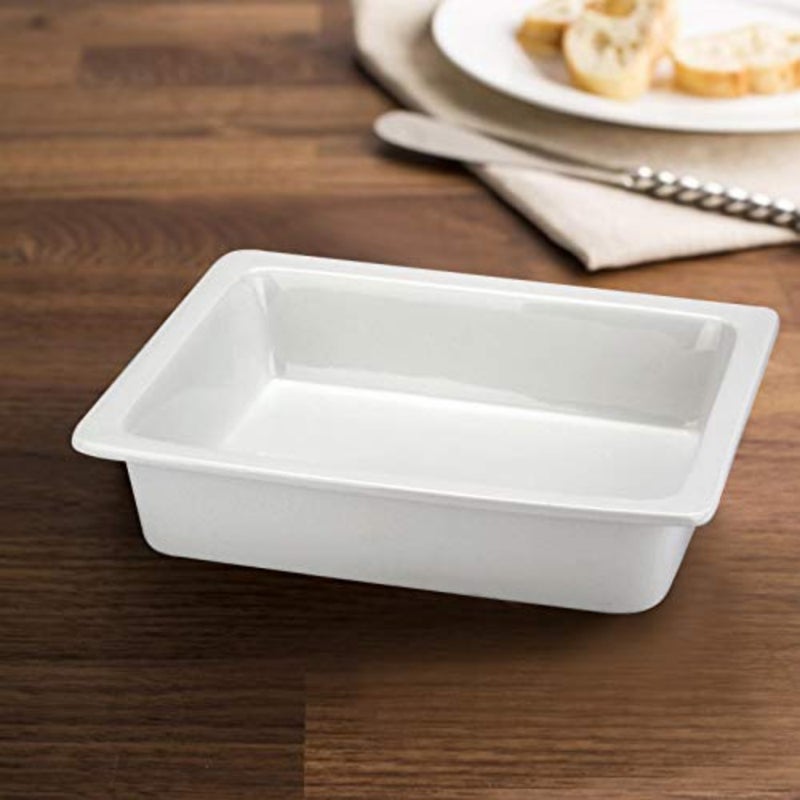 Rectangular High-Temperature Tempered Porcelain Food Pan C88217, 2.8 Litre, 32 x 26 cm, White - Image 2