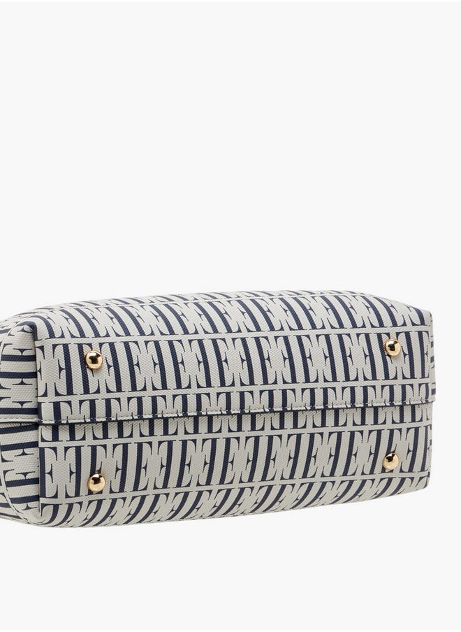 ELLE - All-Over Monogram Print Tote Bag and Coin Pouch - Image 1
