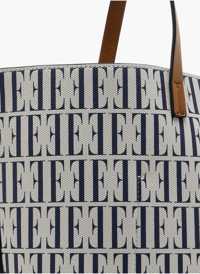 ELLE All-Over Monogram Print Tote Bag and Coin Pouch  - Image 5