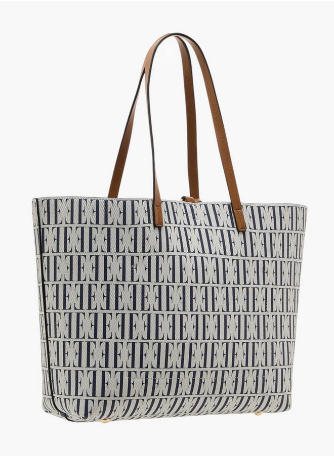 ELLE All-Over Monogram Print Tote Bag and Coin Pouch  - Image 3