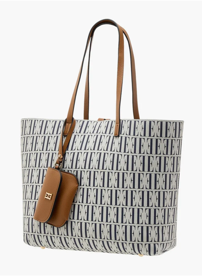 ايل All-Over Monogram Print Tote Bag and Coin Pouch