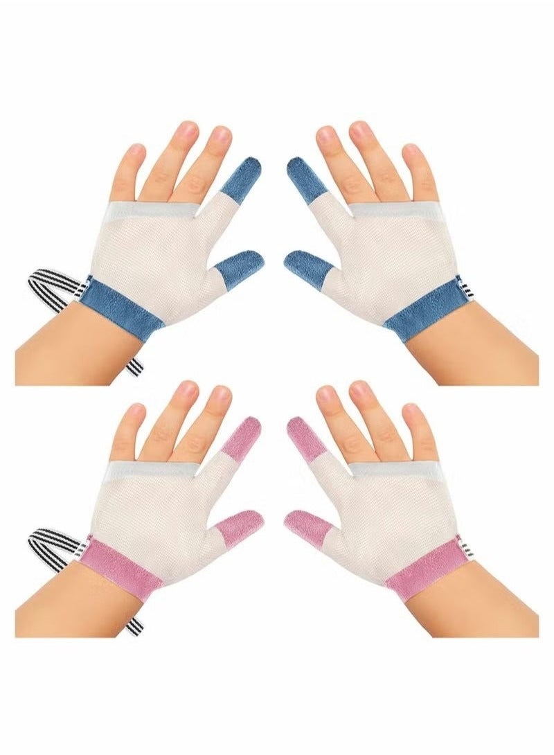 GMORO Stop Thumb Sucting, 2 Pair Baby Anti Eating Gloves No Scratch Breathable Finger Thumb Protector Thumb Sucting Stop for Kids Stop Thumb Fingers Sucting  - Image 1
