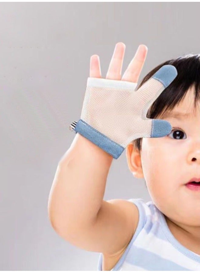 GMORO Stop Thumb Sucting, 2 Pair Baby Anti Eating Gloves No Scratch Breathable Finger Thumb Protector Thumb Sucting Stop for Kids Stop Thumb Fingers Sucting  - Image 2