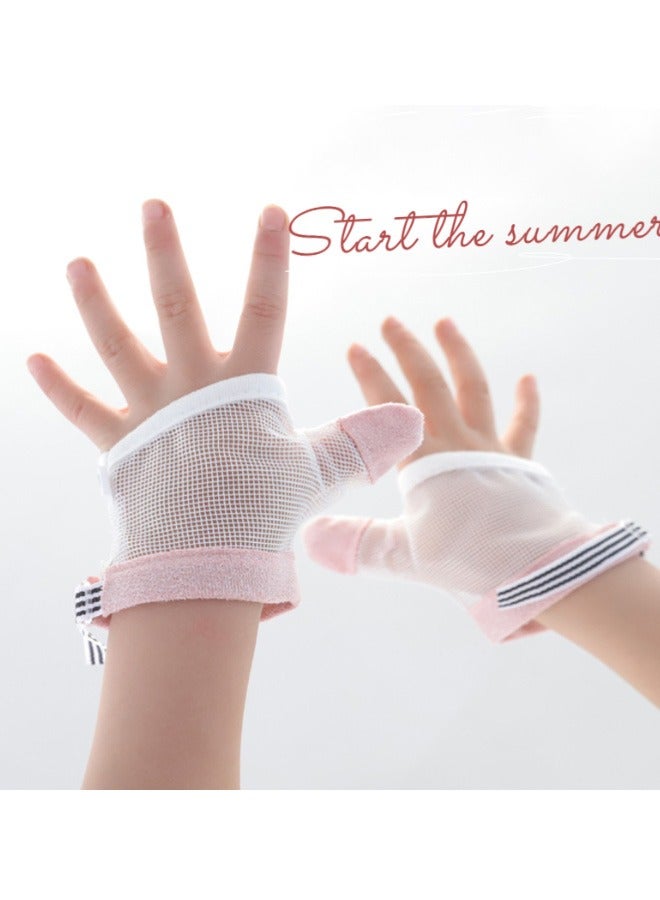 GMORO Stop Thumb Sucting, 2 Pair Baby Anti Eating Gloves No Scratch Breathable Finger Thumb Protector Thumb Sucting Stop for Kids Stop Thumb Fingers Sucting  - Image 4