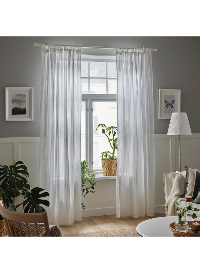 Zaboon Sheer Curtains, 1 Pair, White, 140X300 Cm - Image 2