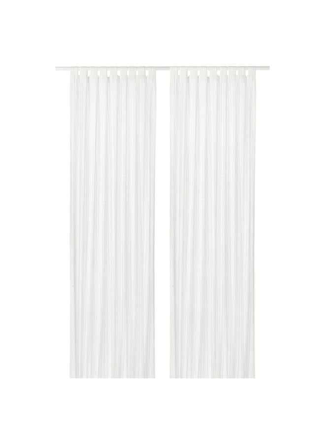 Zaboon Sheer Curtains, 1 Pair, White, 140X300 Cm - Image 1