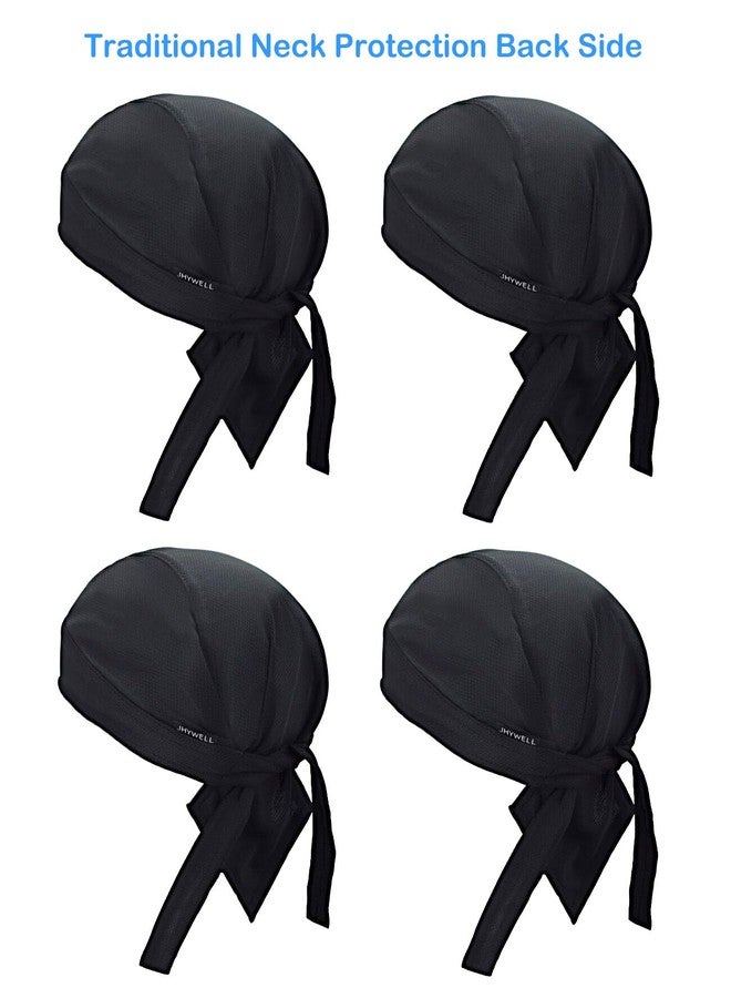 JHYWELL Black Doo Rags Sweat Wicking Beanie Cooling Large Do Rags Skull Caps Head Wraps Dew Rags Hat for Men and Women (Black Pack) - Image 2