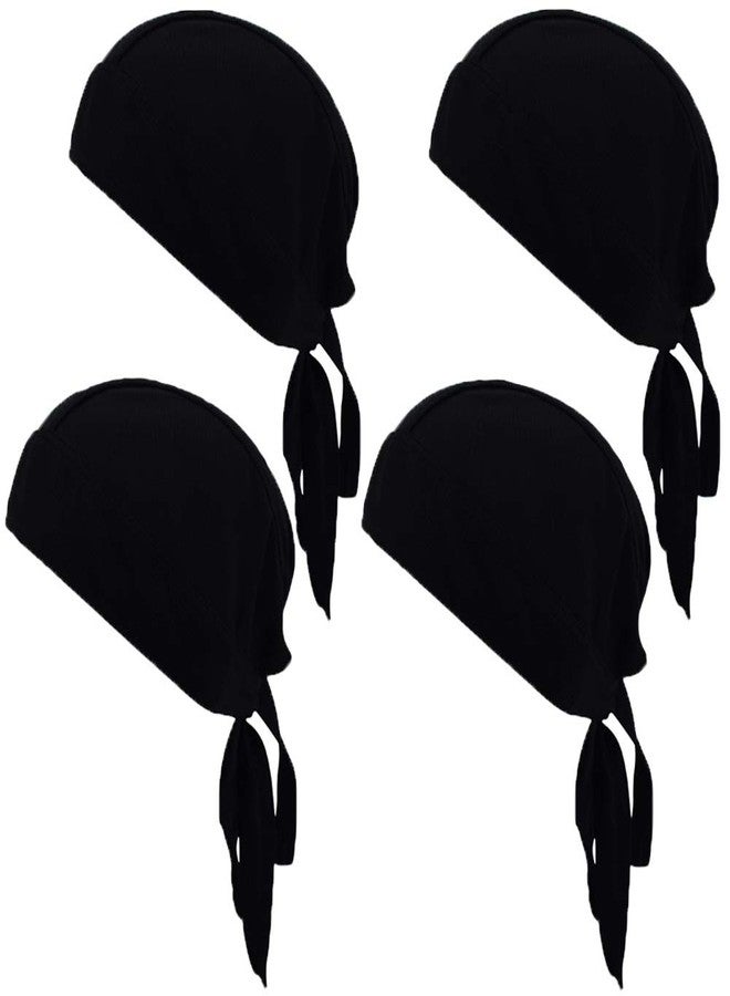 JHYWELL Black Doo Rags Sweat Wicking Beanie Cooling Large Do Rags Skull Caps Head Wraps Dew Rags Hat for Men and Women (Black Pack) - Image 1