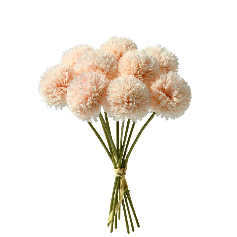 ماندي 10pcs زهور الشمبانيا الزهور الاصطناعية كرسيانثيموم الحرير الزهور الحرير الزهور 12 "" للمنزل زينة حفل زفاف المطبخ
