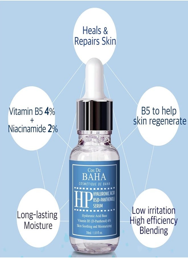 Cos De BAHA - Cos De BAHA Vitamin B5 4% + Hyaluronic Acid Serum 30ml - Hydrating Face + Anti Wrinkle, D-Panthenol - Image 1