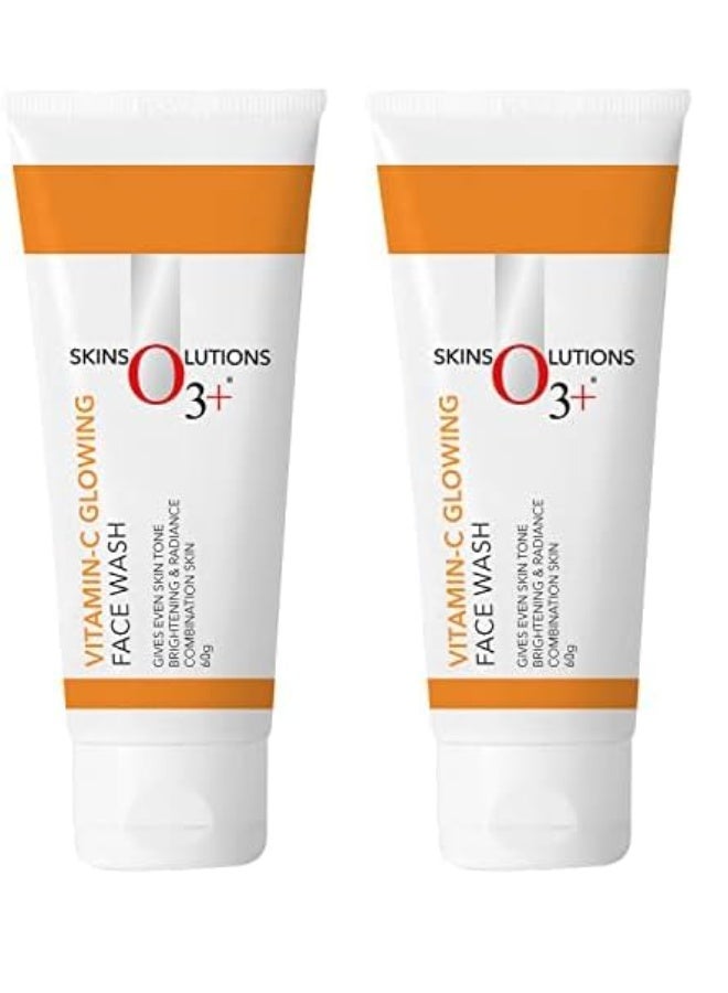 O3+ Vitamin C Face Wash Glow For Daily Brightening & Gentle Cleansing 60g (Pack of 2) - Image 1