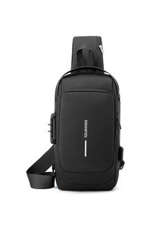 amazing.EGP Waterproof Anti Theft Designer Unisex Travel Crossbody Sling Bag Chest Pack with USB charging single shoulder crossbody bag - Black  - Image 1