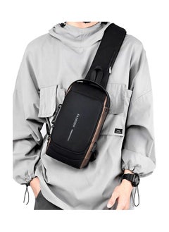 amazing.EGP Waterproof Anti Theft Designer Unisex Travel Crossbody Sling Bag Chest Pack with USB charging single shoulder crossbody bag - Black  - Image 3