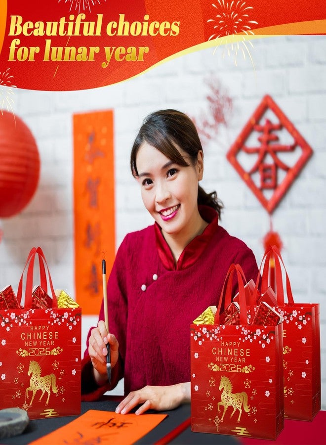 Abbylike 30 Pack Chinese New Year Reusable Gift Bag Bulk Large Year of the Snake Candy Goodie Bag with Handle Lunar Tote Non Woven Tote for Party Favor, 12.2 x 11.02 x 4.72 Inches - Image 3