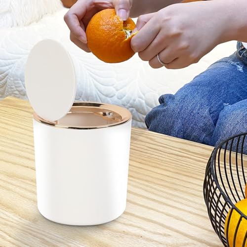 Soko Cute Portable Mini Trash Can, Small One-Key Press Plastic Fancy Press-Top Desktop Dustbin Waste/Garbage Disposal For Home, Office, Bathroom, Bedroom, Kitchen, Work, Study Table - Luxebin (Black) - Image 2