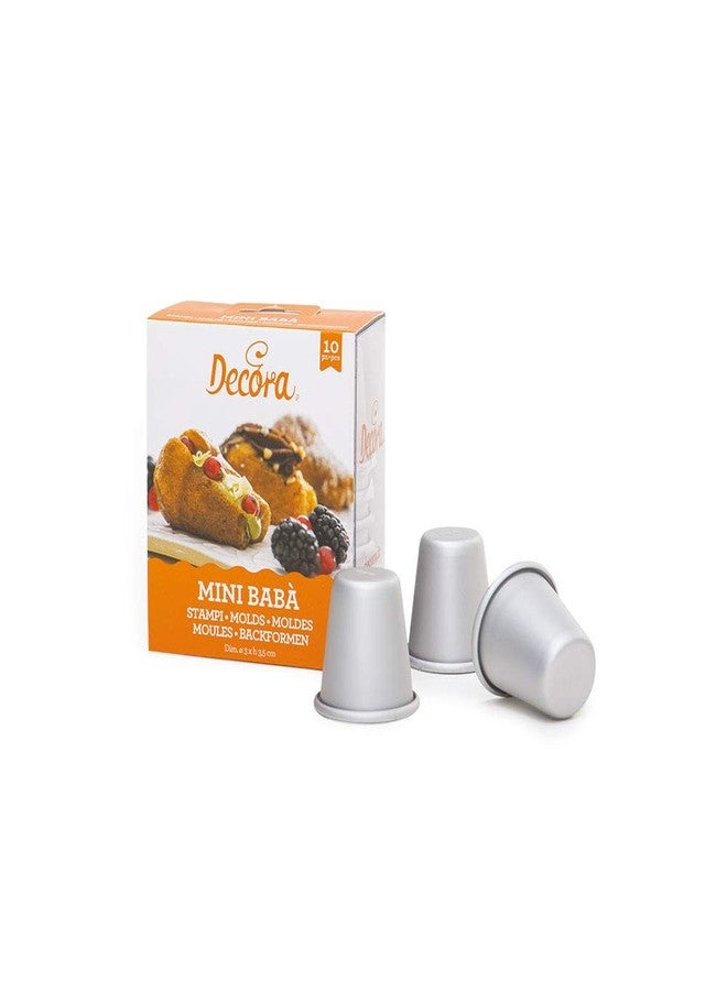 DECORA 62961 10 Anodized Aluminum Baba' Mould Dimension : ø 3 x ø 2 x 3.5 h cm - Image 1