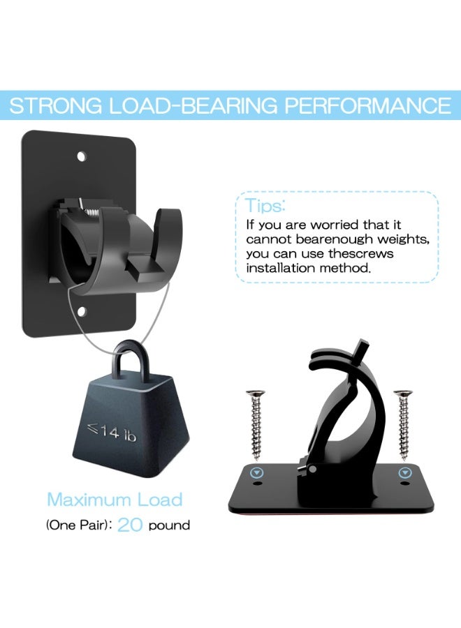 سوكاني 4 قطع من حامل قضيب الستارة اللاصق ذاتيًا، حامل قضيب الستارة البلاستيكي العالمي، حامل قضيب الستارة بدون حفر، خطافات قضيب الستارة للحمام وغرفة النوم وغرفة المعيشة والمطبخ (أسود) - Image 3