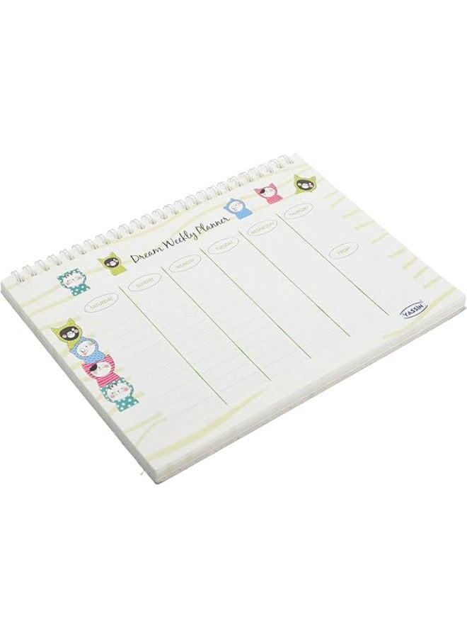 Yassin Dream Weekly Planner Notebook, 15x25cm Wire-Bound for Efficient Task Planning - Image 2