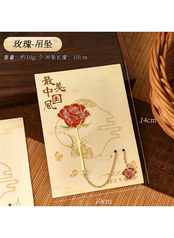 HELPS Creative Hollow Brass Bookmark Student Special-shaped Metal Chinese Style Pendant Book Page Clip Cultural And Creative Learning Stationery - Image 1