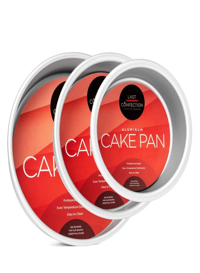LAST CONFECTION 3-Piece Round Cake Pan Set - Includes 4", 6" and 8" Aluminum Pans 2" Deep - Image 1