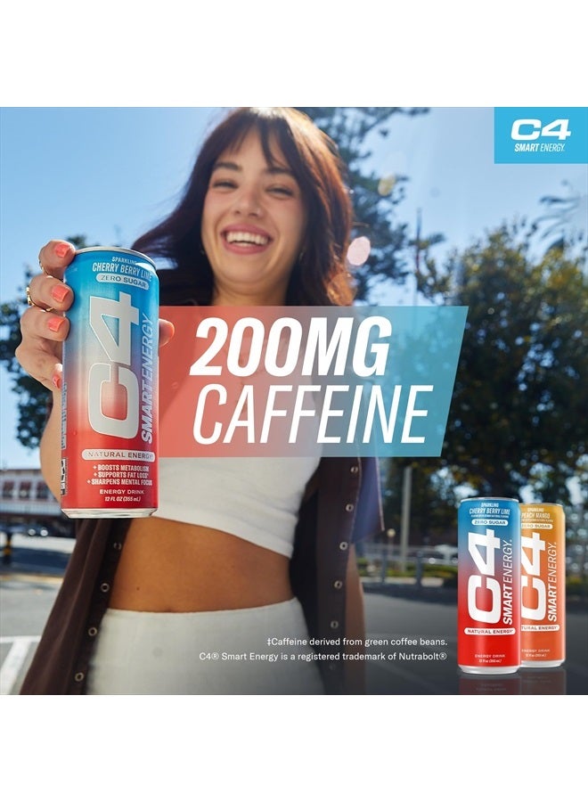 CELLUCOR C4 Energy & Smart Energy Drinks Variety Pack, Sugar Free Pre Workout Performance Drink With No Artificial Colors or Dyes, Zero Calorie, Coffee Substitute or Alternative, 4 Flavor Variety 12 Pack - Image 5