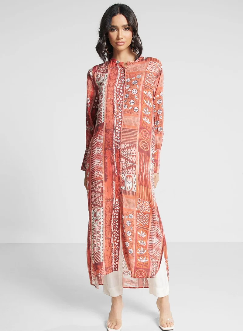 Nishat Linen Puff Sleeve Printed Kurti