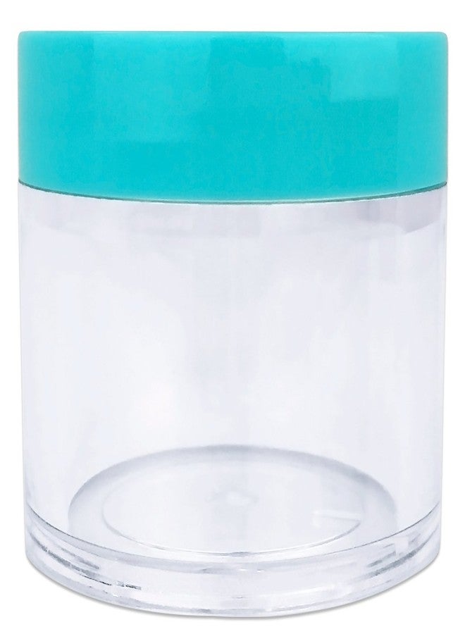 Beauticom 6 Pieces 1 oz. USA Acrylic Round Clear Jars with Flat Top Lids for Creams, Lotions, Make Up, Cosmetics, Samples, Herbs, Ointments (6 Pieces Jars + Lids, SKY BLUE TEAL) - Image 4