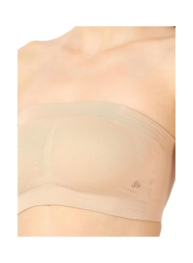 JOCKEY Jockey 1545 Women Wire free Padded Micro Touch Nylon Elastane Stretch Full Coverage Bandeau Bra with Removable Pads and Detachable Transparent Straps