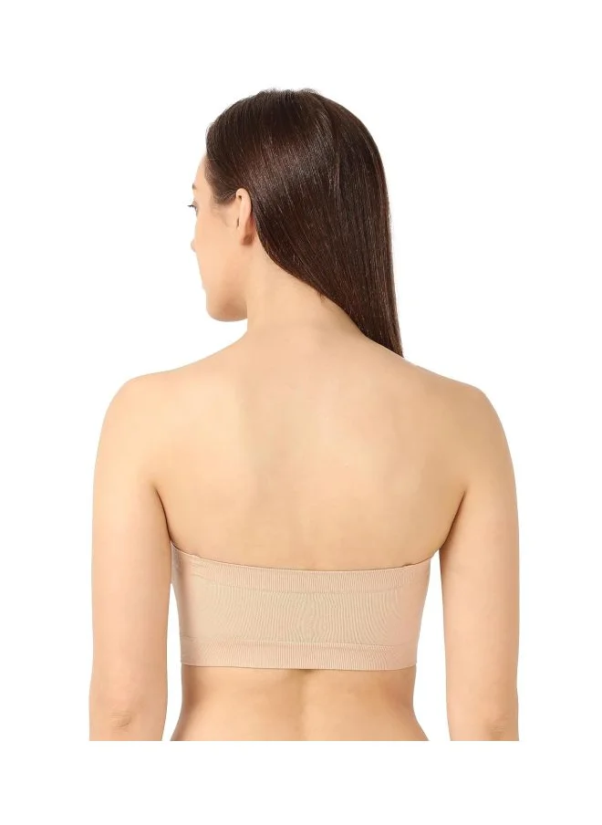 جوكي Jockey 1545 Women Wire free Padded Micro Touch Nylon Elastane Stretch Full Coverage Bandeau Bra with Removable Pads and Detachable Transparent Straps