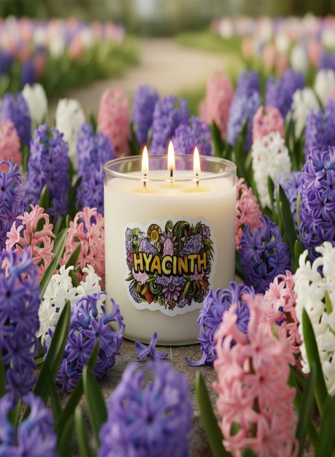 S&M Candle Factory شمعة زهرة الياقوت ~ رائحة زهور قوية جدًا، شمعة مصنوعة من شمع الصويا وجوز الهند الطبيعي الفاخر ~ معطرة للغاية ~ برطمان كبير بثلاث فتائل - Image 3