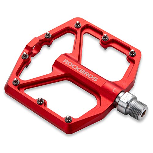 ROCKBROS Bike Pedals, Flat Aluminum 9/16" Sealed Bearing Lightweight Platform for Road Mountain BMX MTB Bike - Image 1